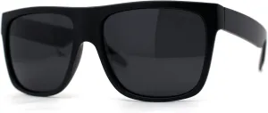 Polarized Mens Classic Sport Flat Top Horn Rim Large Sunglasses