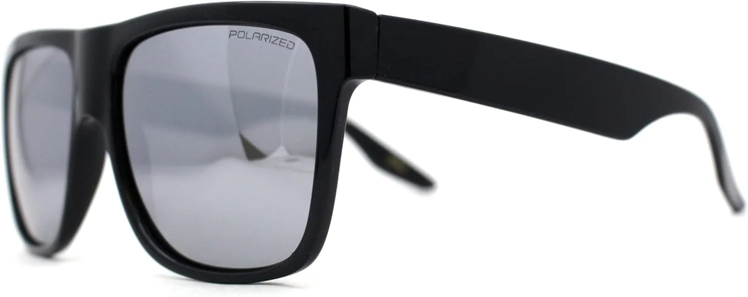 Polarized Mens Classic Sport Flat Top Horn Rim Large Sunglasses