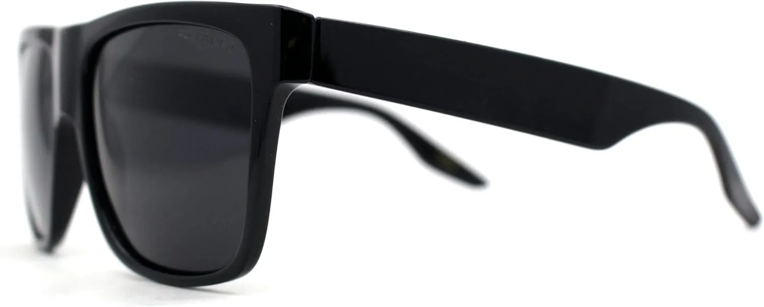 Polarized Mens Classic Sport Flat Top Horn Rim Large Sunglasses