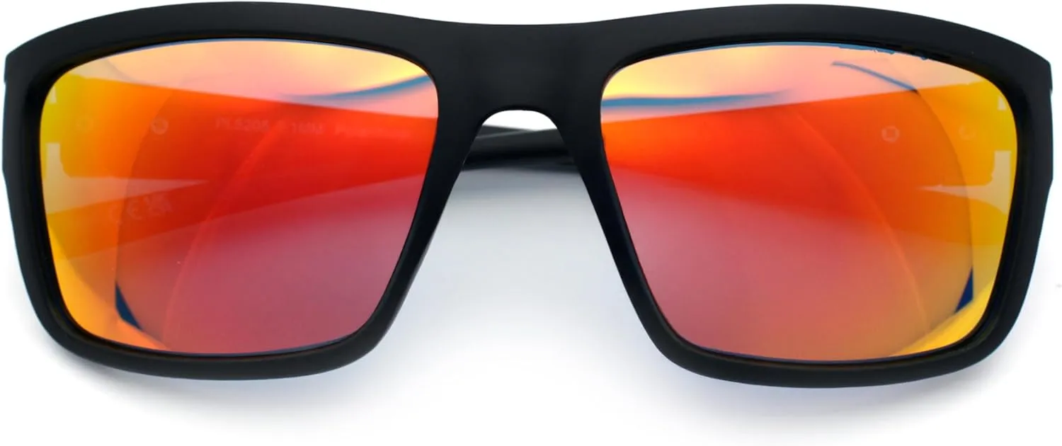 Polarized Mens Rectangle Plastic Sport Horn Rim Sunglasses