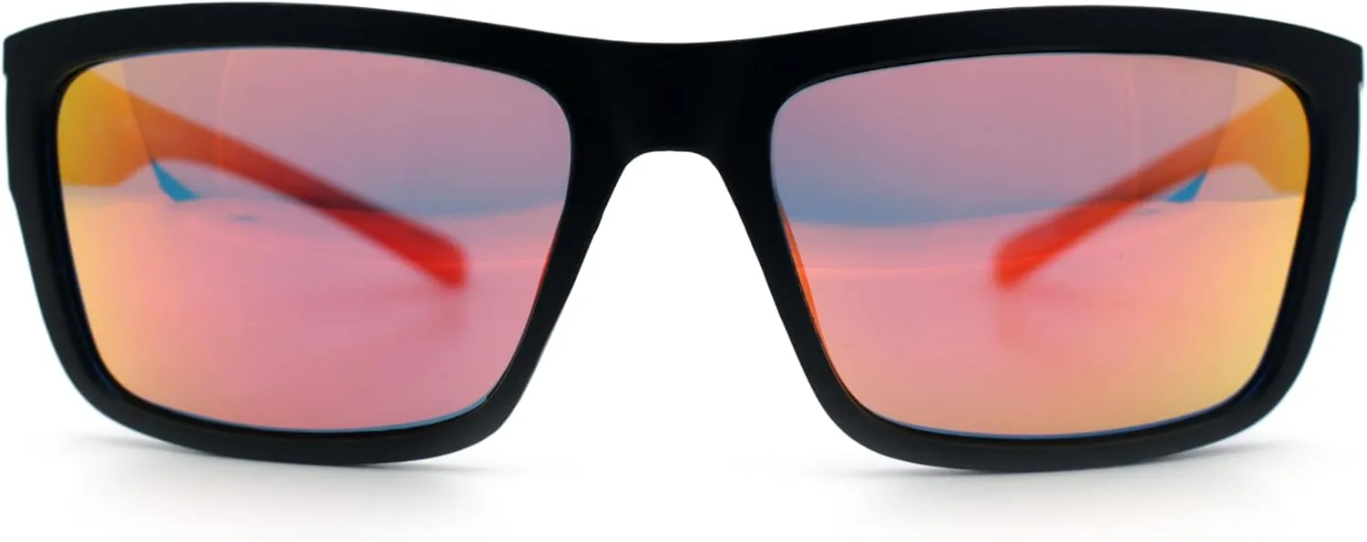 Polarized Mens Rectangle Plastic Sport Horn Rim Sunglasses