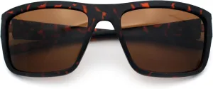 Polarized Mens Rectangle Plastic Sport Horn Rim Sunglasses