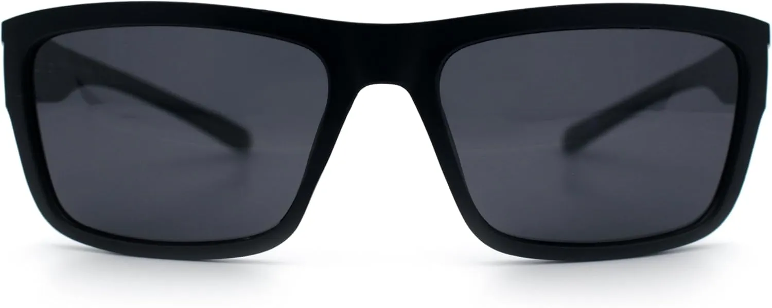 Polarized Mens Rectangle Plastic Sport Horn Rim Sunglasses
