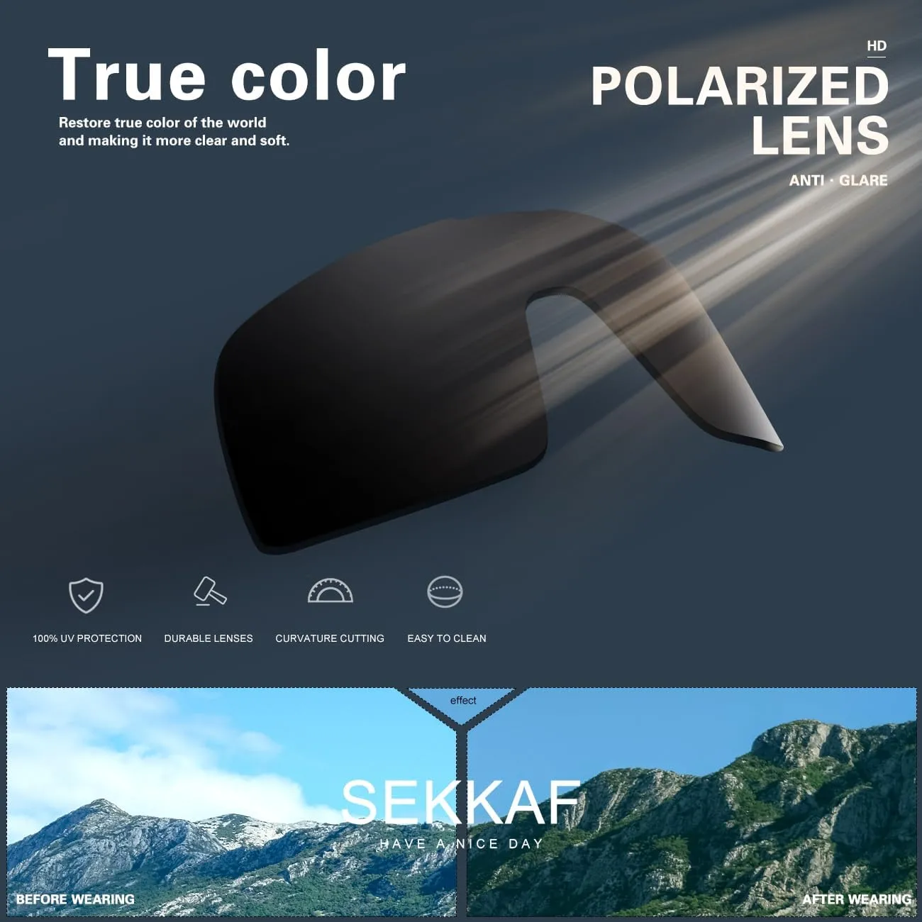 Polarized Sports Sunglasses for Men and Women Cycling Glasses UV Protection Goggles for Mountain Bike Running Fishing