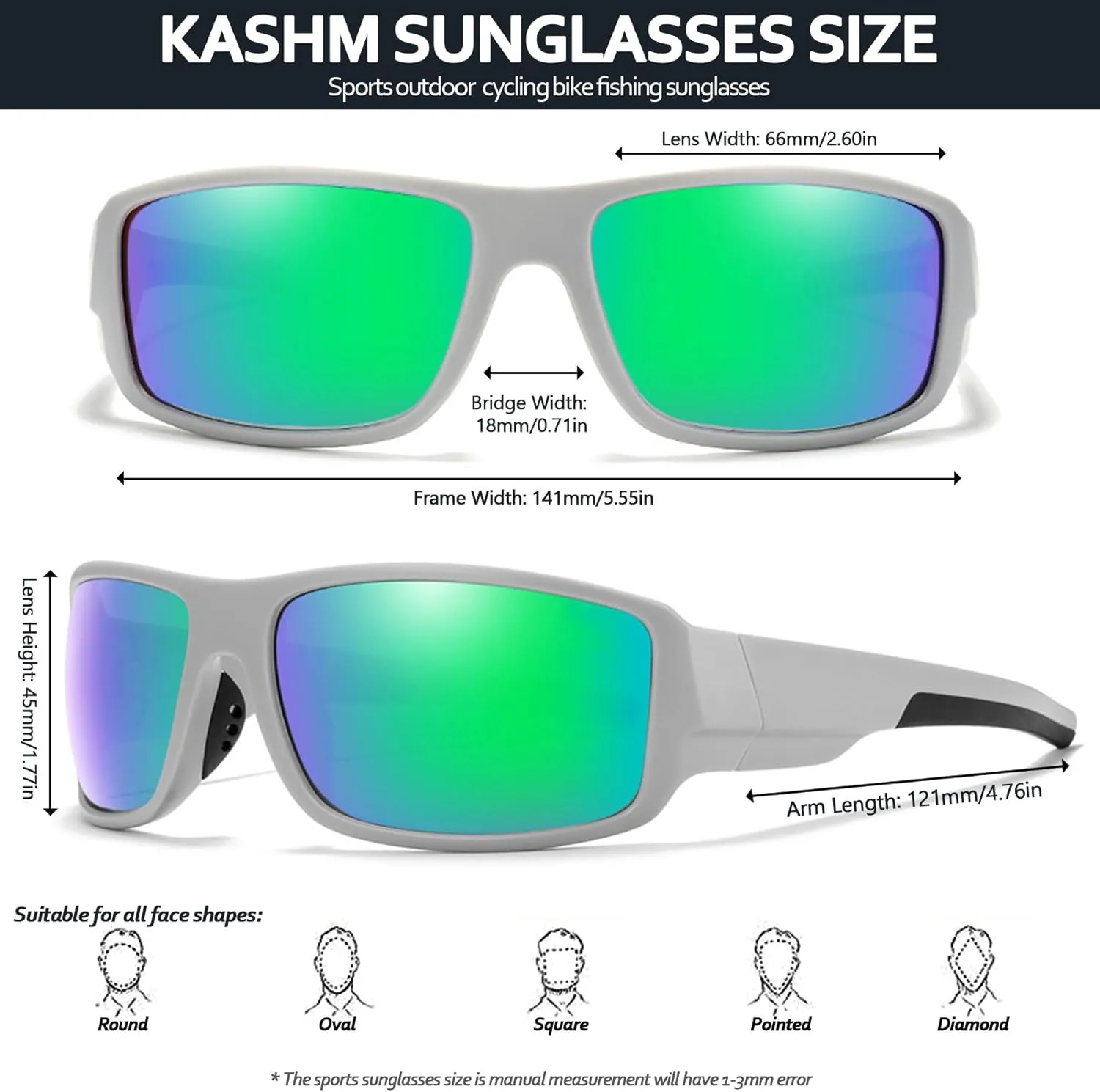 Polarized Sports Sunglasses for Men Women Unbreakable Driving Cycling Fishing Sun Glasses UV Protection