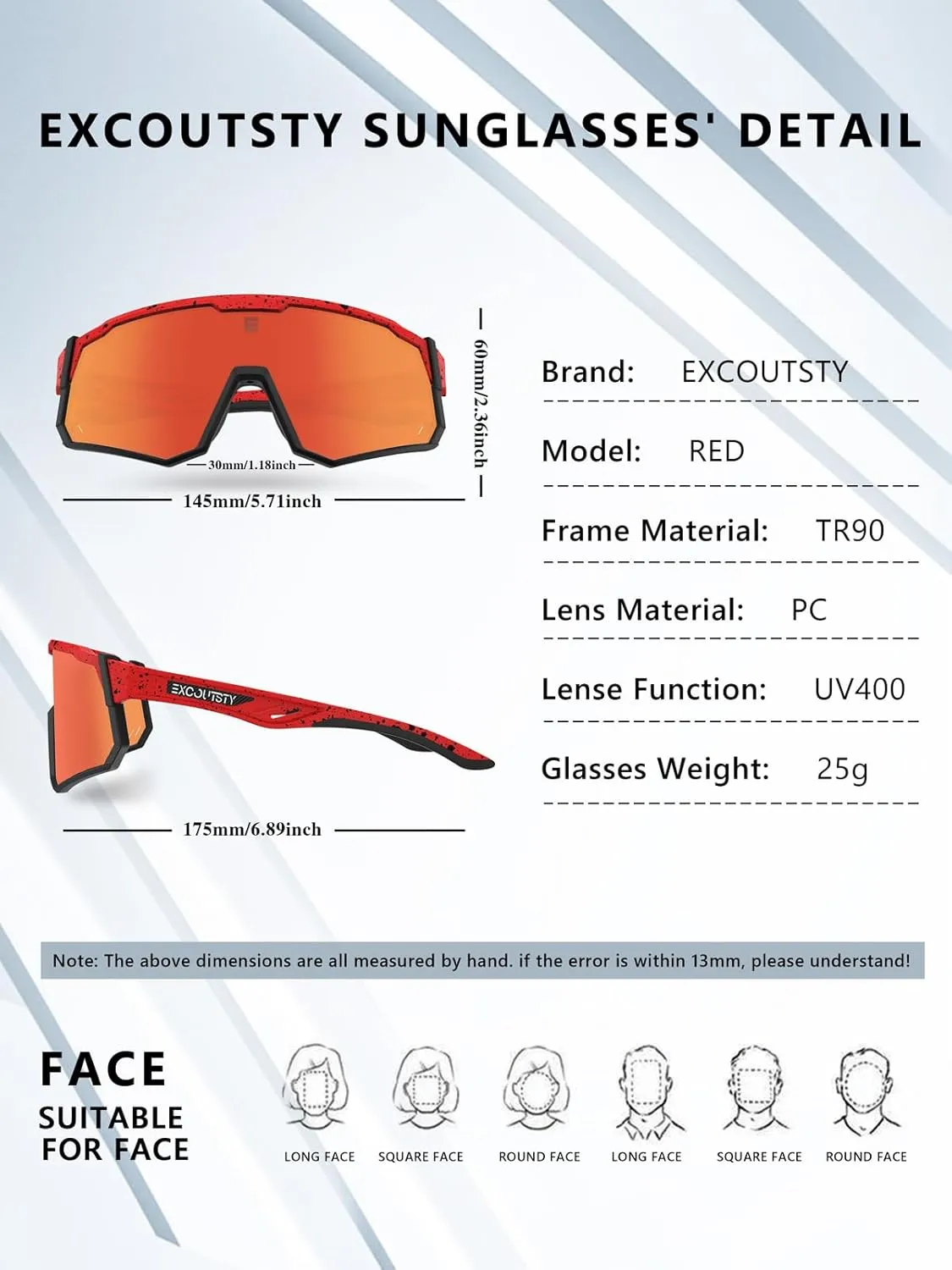 Polarized Sports Sunglasses for Men Women,UV400 Sports Windproof Cycling Sunglasses with 3 Interchangeable Lenses