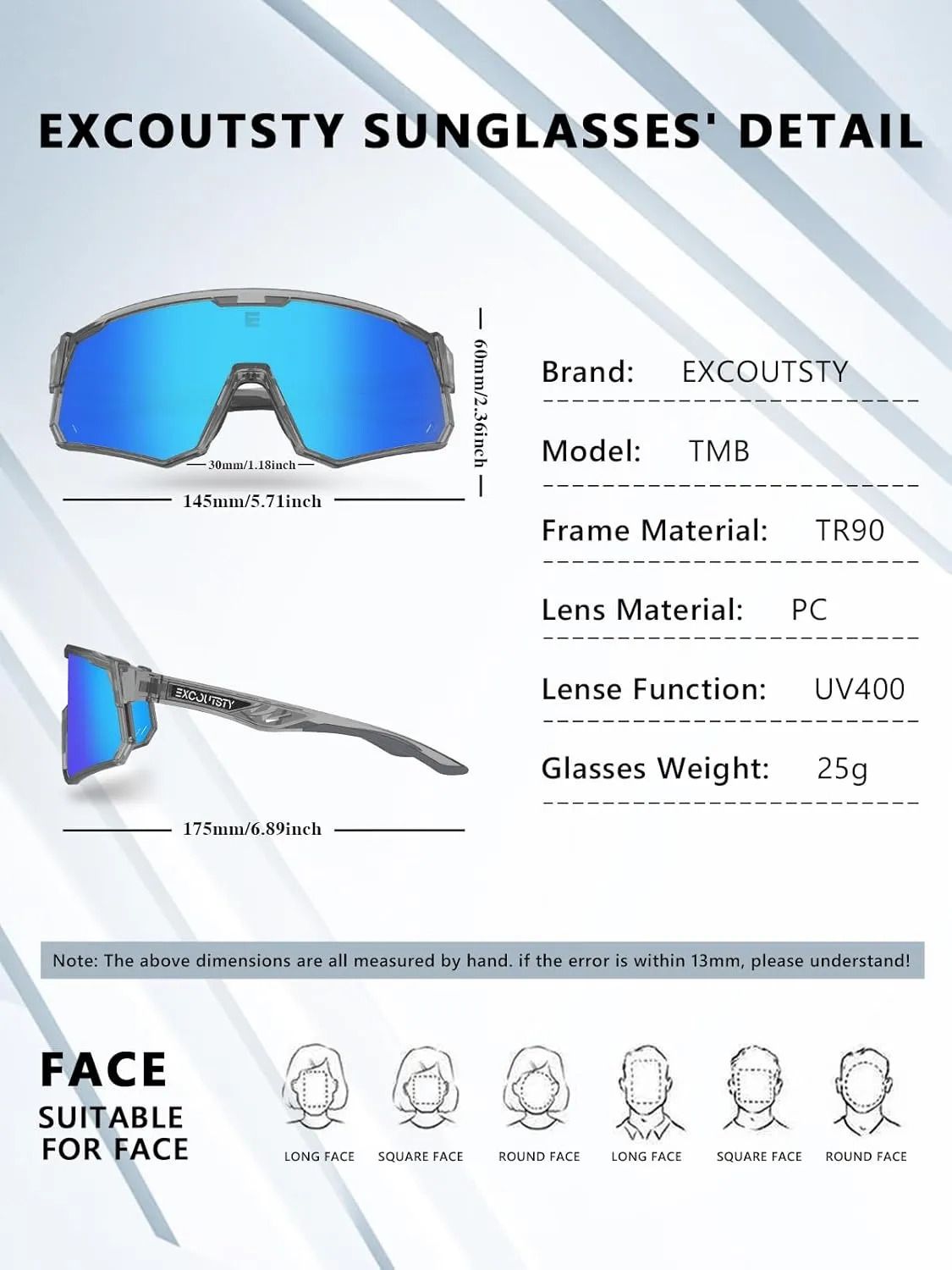 Polarized Sports Sunglasses for Men Women,UV400 Sports Windproof Cycling Sunglasses with 3 Interchangeable Lenses