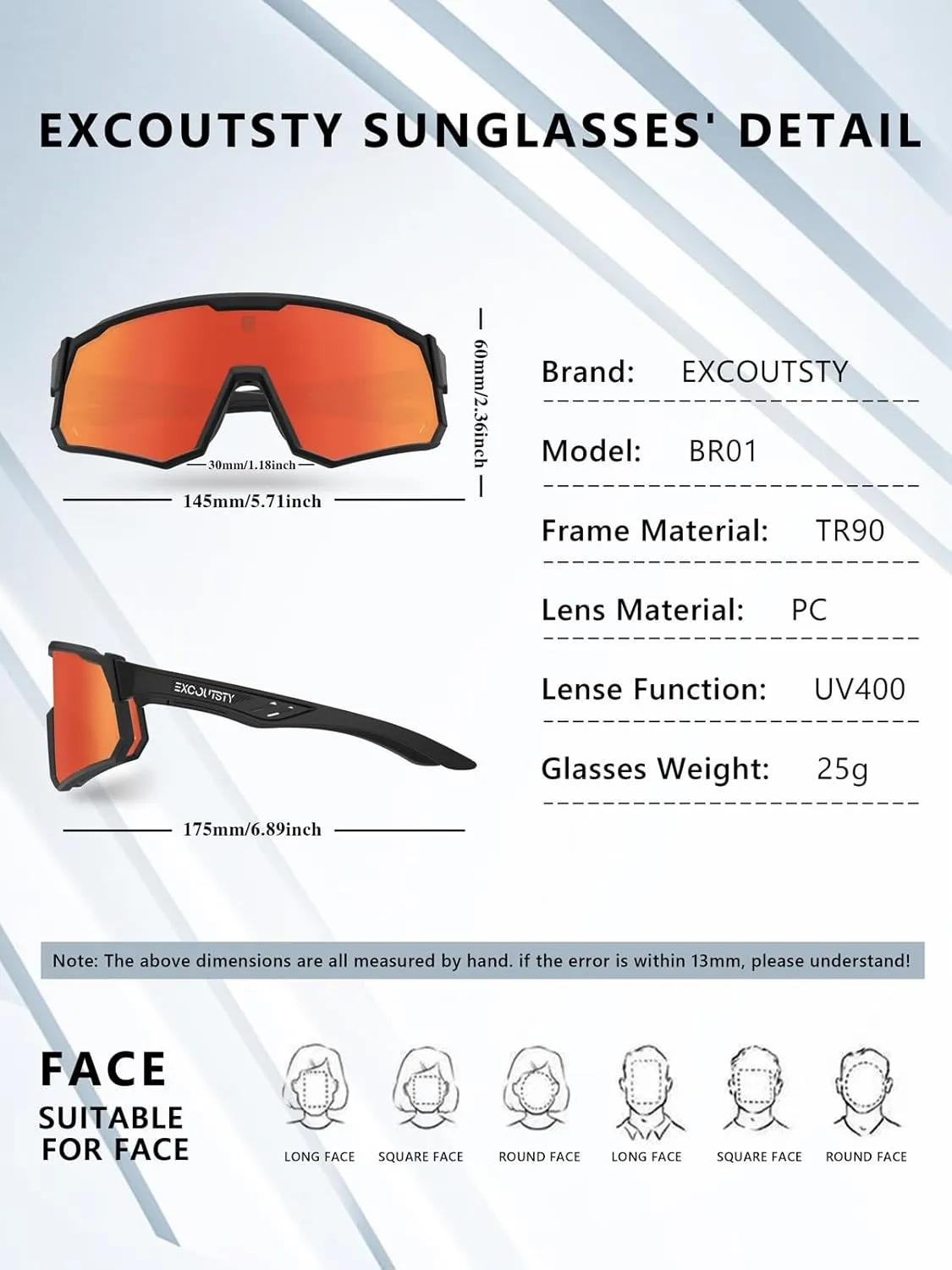 Polarized Sports Sunglasses for Men Women,UV400 Sports Windproof Cycling Sunglasses with 3 Interchangeable Lenses