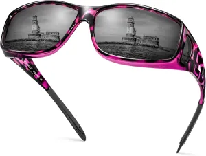 Polarized Sunglasses Fit Over Prescription Glasses for Men Women, Wrap Around Sunglasses UV400 Protection for Driving