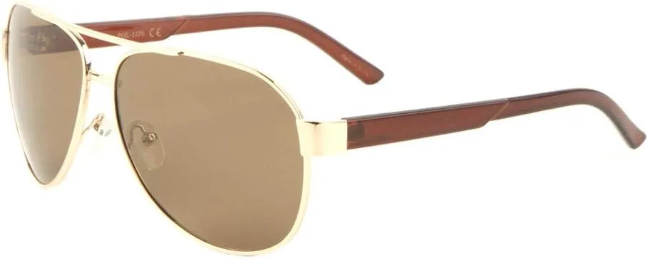 Polarized Temple Division Modern Round Aviator Sunglasses