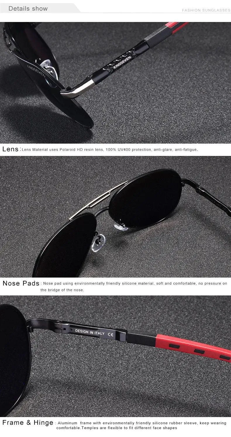 Polarized Unisex Sunglasses with Silicone and Aluminum Alloy Frame