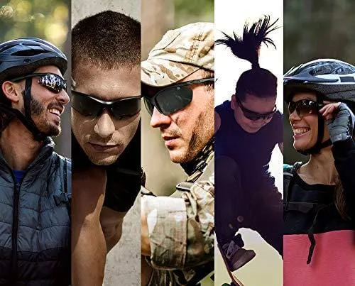 Polarized UV400 Sport Sunglasses Anti-Fog Ideal for Driving or Sports Activity (Black, Grey)