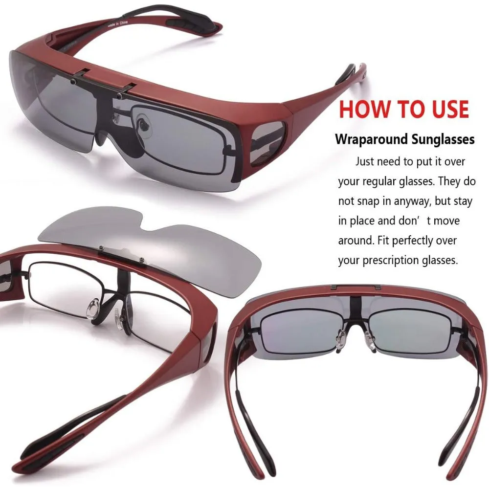 Polarized Wraparound Fitover Sunglasses A180