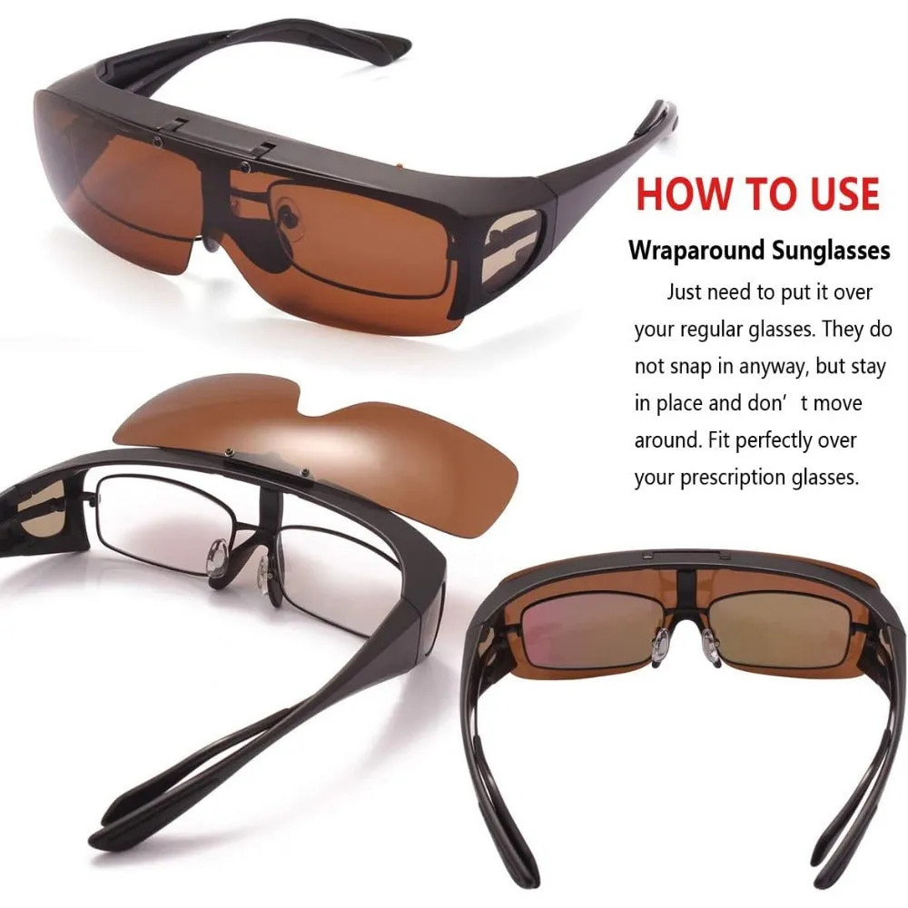 Polarized Wraparound Fitover Sunglasses A180