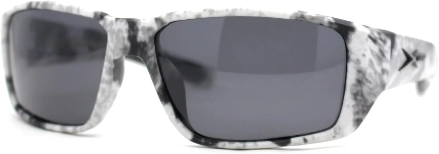 Polarized Xloop Camo Print Wrap Biker Style Sport Plastic Sunglasses