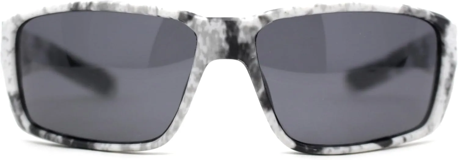 Polarized Xloop Camo Print Wrap Biker Style Sport Plastic Sunglasses