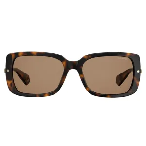 Polaroid Women's Sunglasses Rectangular Frame Bronze Polarized Lens - Pld 4075/S
