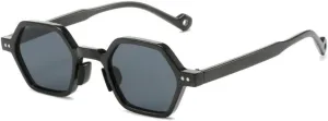 Polygon Fashion Sunglasses Women Frame Multicolor Vintage Sun Glasses Men Luxury UV400 Female Shades Eyewear(Black-black,One Size)