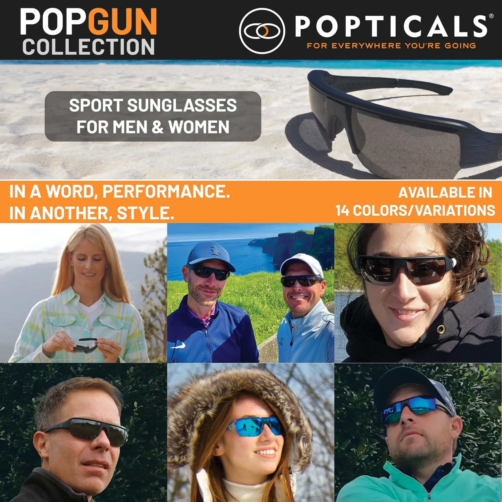POPGUN | Polarized, Matte Smoke/Black Crystal, Gray Lens