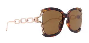 Poppy Glamorous Bling Square Women Sunglasses  W Genuine European Crystals, 100% UV Protection. NY Fifth Avenue