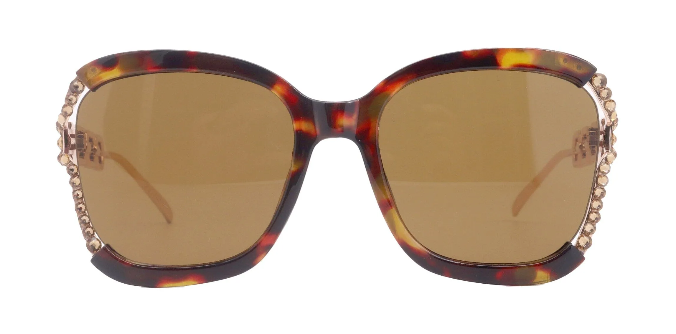 Poppy Glamorous Bling Square Women Sunglasses  W Genuine European Crystals, 100% UV Protection. NY Fifth Avenue