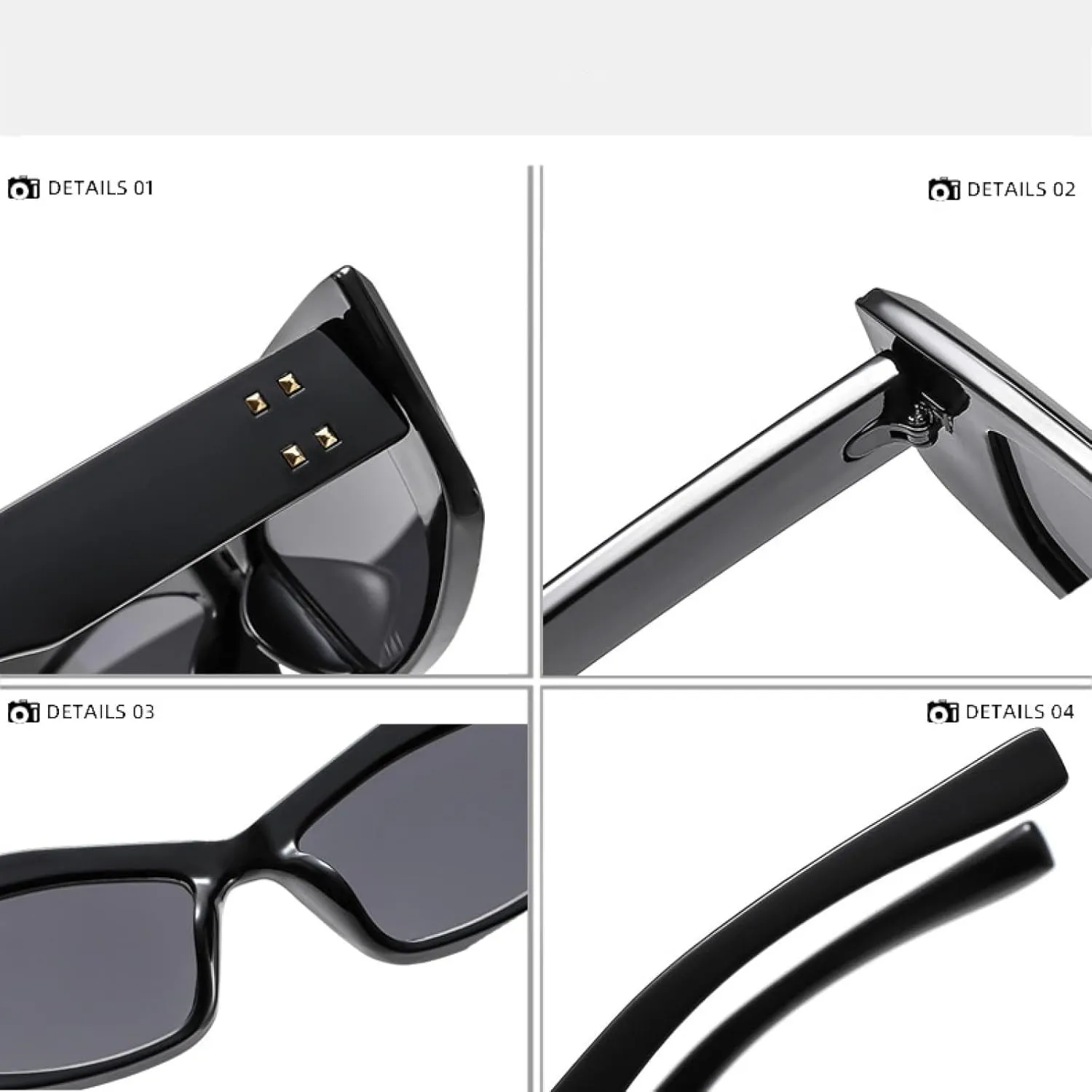 Popular Fashion Sunglasses for Women Retro Gradient Uv400 Trending Rivets