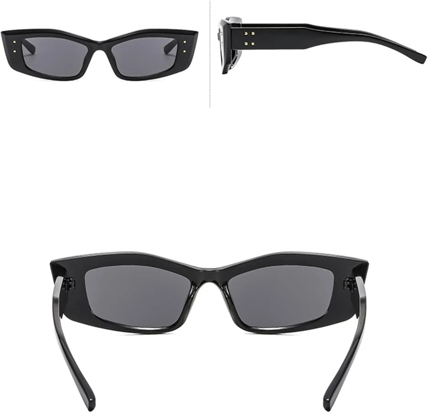 Popular Fashion Sunglasses for Women Retro Gradient Uv400 Trending Rivets
