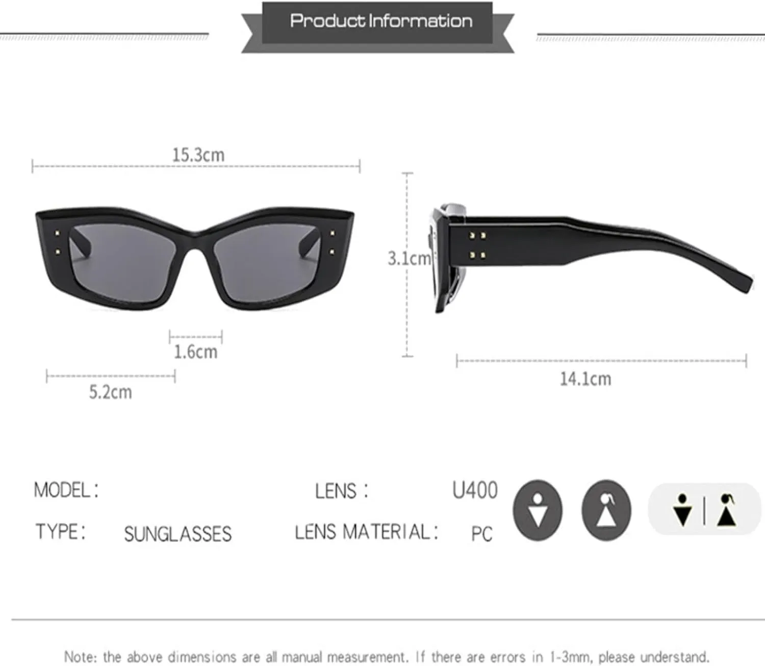 Popular Fashion Sunglasses for Women Retro Gradient Uv400 Trending Rivets