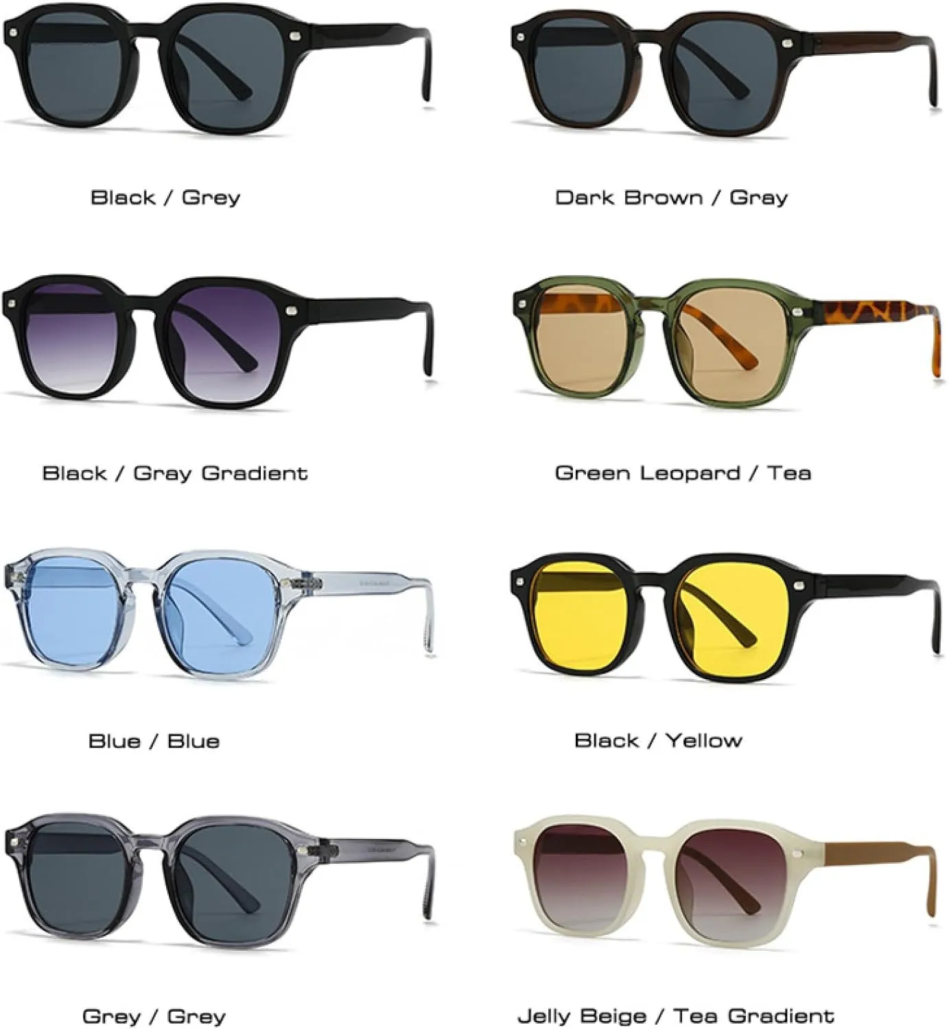 Popular Fashion Sunglasses Women Retro Rivets Yellow Blue Shades Uv400 Men Sun Glasses