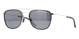 Porsche Design 8692 B Silver and Black Aviators with Grey Lenses