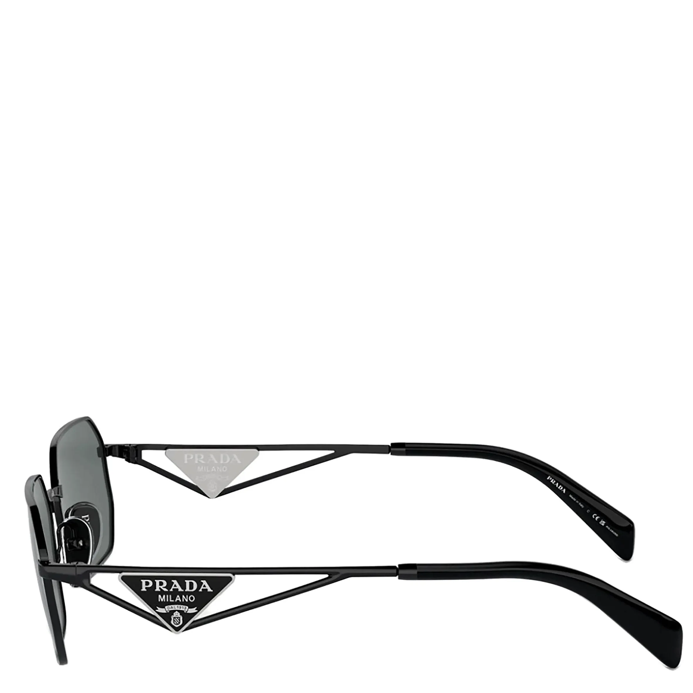 PRADA PRA51S Rectangle Logo Polarised, Black