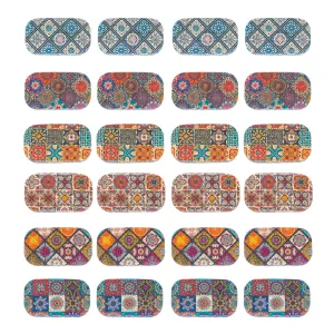 Printed Cork Contact Lens Case , Compact Design with Mirror （24units）L-105-MIX-24