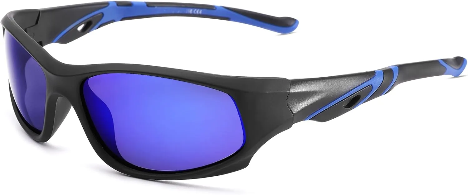 Pro Acme Kids Sunglasses for Boys Girls, Polarized Sports Baseball Sunglasses Unbreakable Shades for Children Age 4-10
