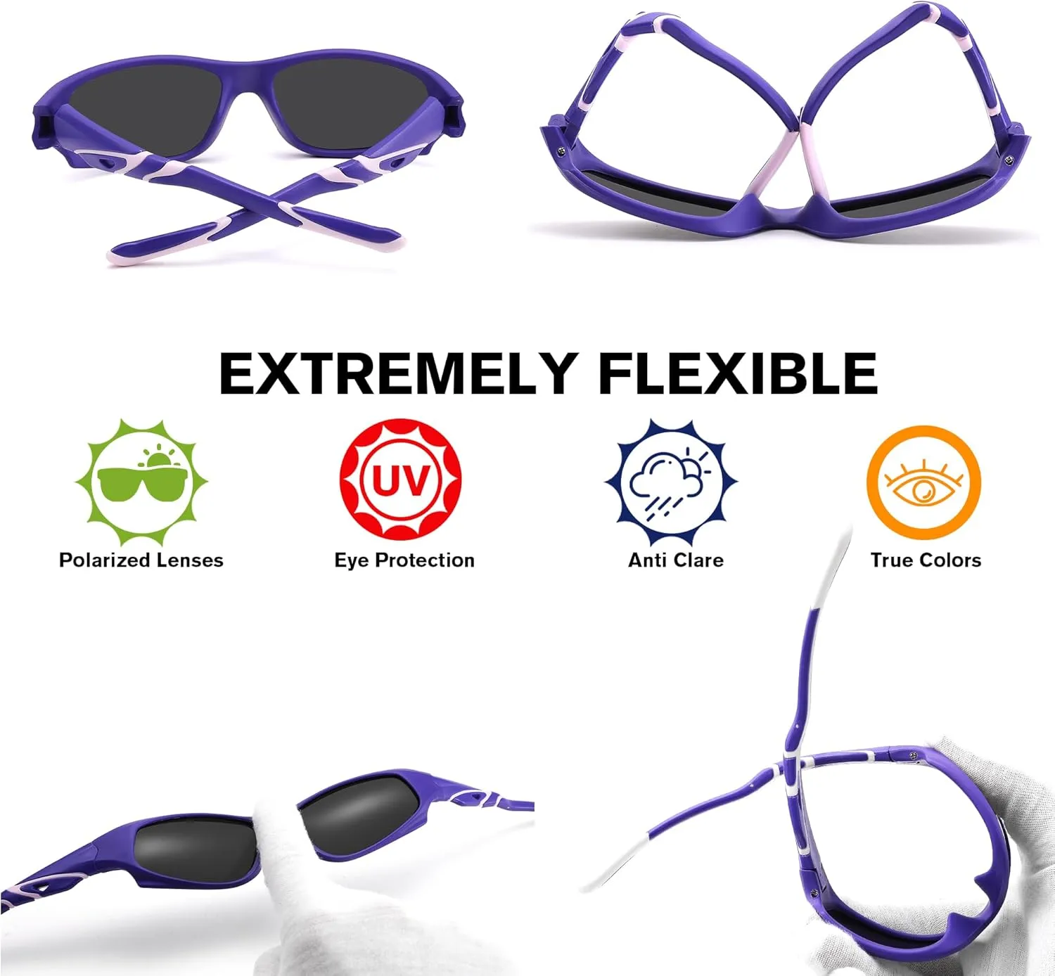Pro Acme Kids Sunglasses for Boys Girls, Polarized Sports Baseball Sunglasses Unbreakable Shades for Children Age 4-10