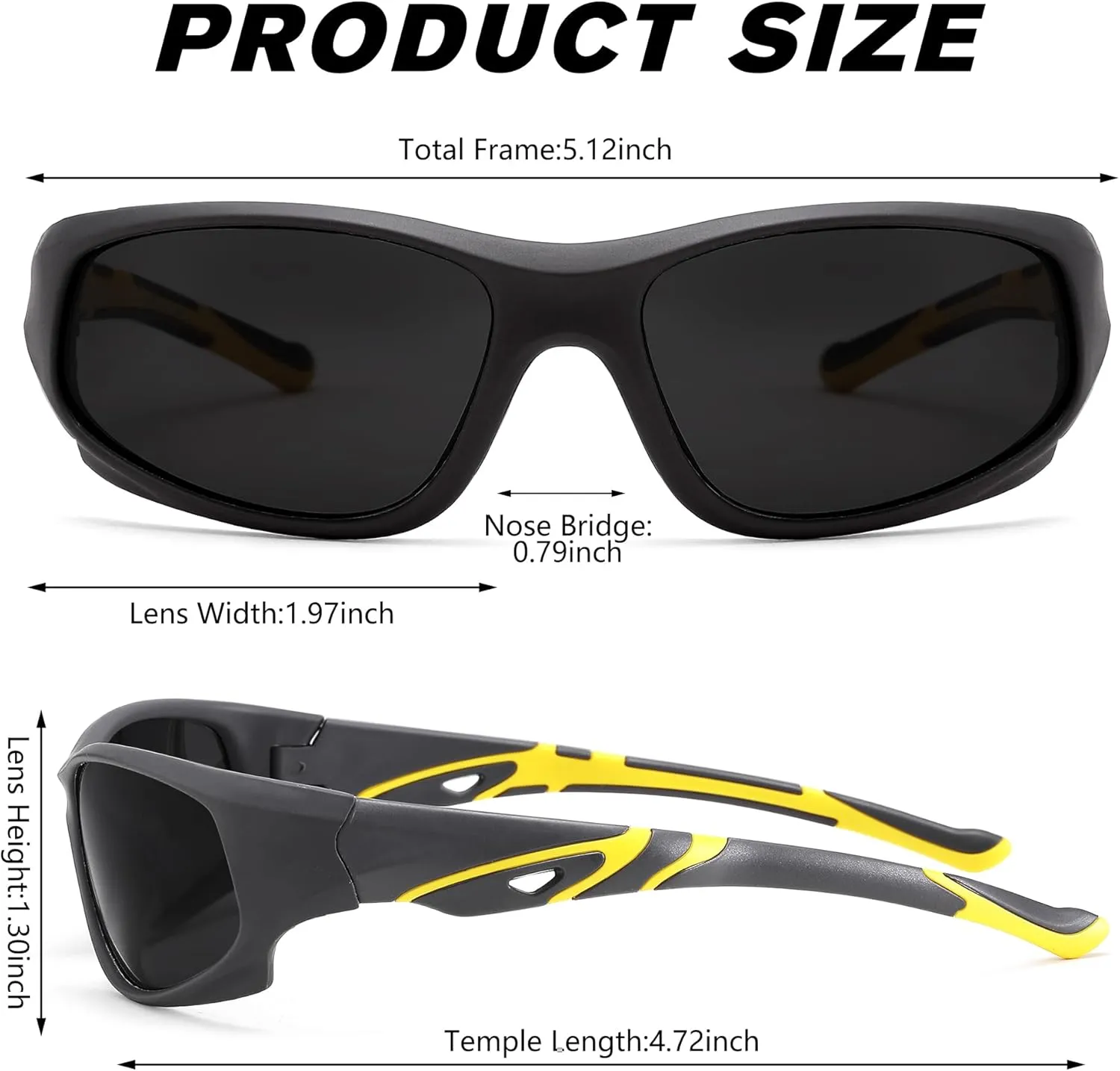 Pro Acme Kids Sunglasses for Boys Girls, Polarized Sports Baseball Sunglasses Unbreakable Shades for Children Age 4-10