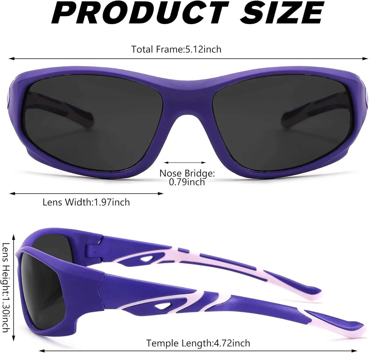 Pro Acme Kids Sunglasses for Boys Girls, Polarized Sports Baseball Sunglasses Unbreakable Shades for Children Age 4-10
