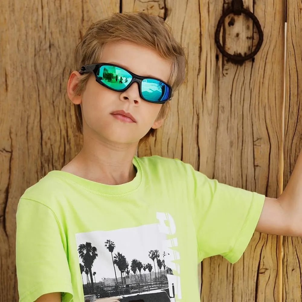 Pro Acme Kids Sunglasses for Boys Girls, Polarized Sports Youth Sunglasses with Strap for Kids Ages 3-12