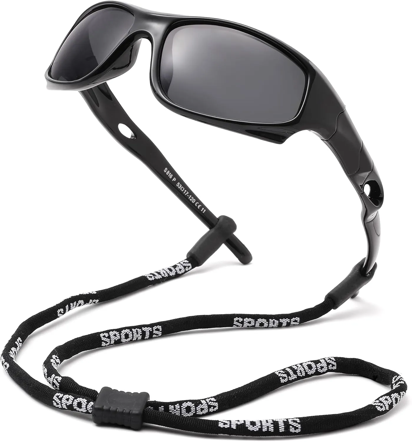 Pro Acme Kids Sunglasses for Boys Girls, Polarized Sports Youth Sunglasses with Strap for Kids Ages 3-12