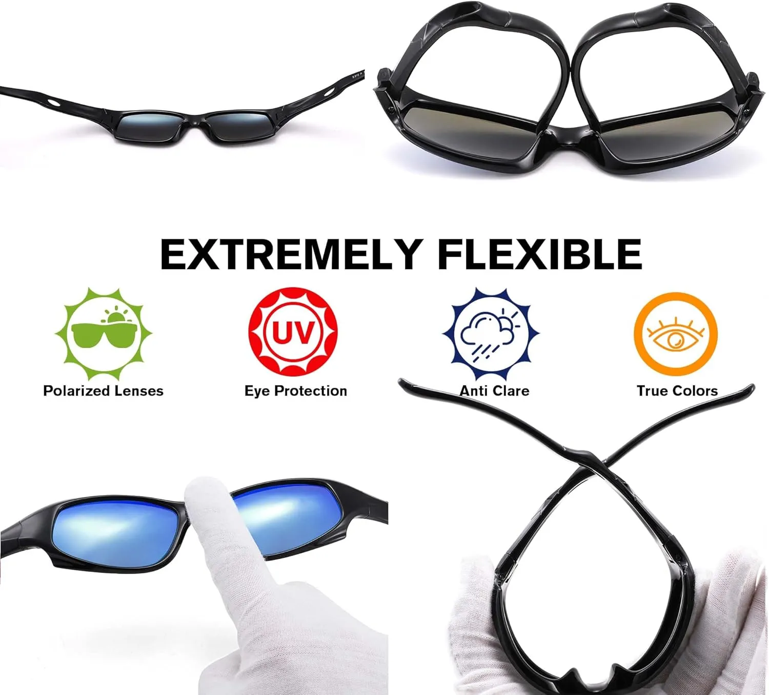 Pro Acme Kids Sunglasses for Boys Girls, Polarized Sports Youth Sunglasses with Strap for Kids Ages 3-12