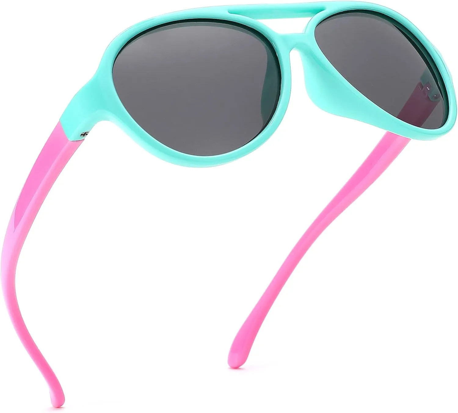 Pro Acme Polarized TPEE Durable Aviator Kids Sunglasses for Boys Girls Soft Rubber Flexible Frame Protective Eyewear Age 3-8