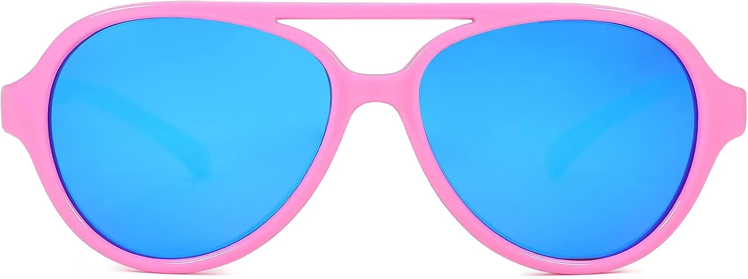 Pro Acme Polarized TPEE Durable Aviator Kids Sunglasses for Boys Girls Soft Rubber Flexible Frame Protective Eyewear Age 3-8