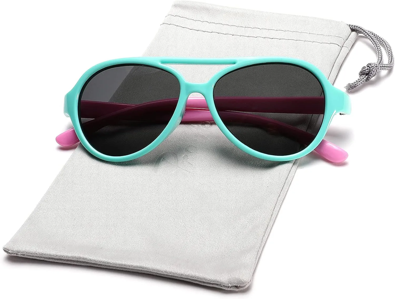 Pro Acme Polarized TPEE Durable Aviator Kids Sunglasses for Boys Girls Soft Rubber Flexible Frame Protective Eyewear Age 3-8