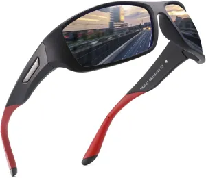PUKCLAR Polarized Sports Sunglasses for Men Women Driving Sunglasses Cycling Running Fishing Golf Goggles Unbreakable Frame