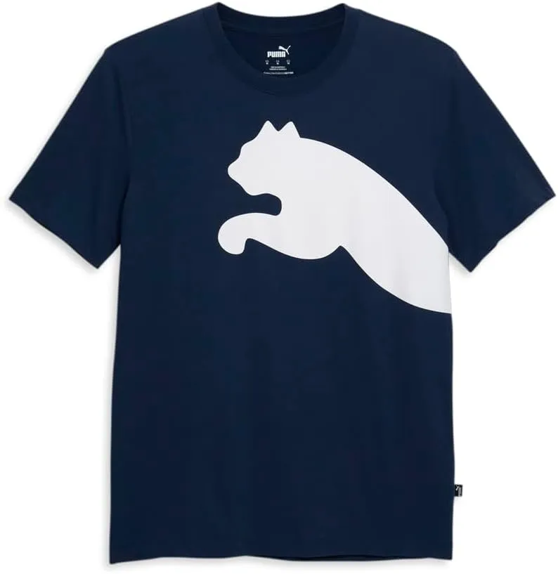 PUMA Mens Oversized Logo Crew Neck Short Sleeve Casual Tops Casual - Blue - Size XS