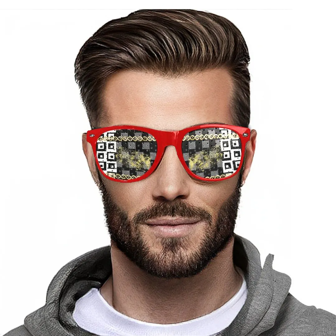Punteggiato BLACK Red frame Custom Goggles (Perforated Lenses)