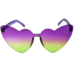 Purple and Green Fade Acrylic Heart Cat-Eye Glasses (Each)