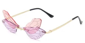 Purple/Pink Butterfly Wing Sunglasses