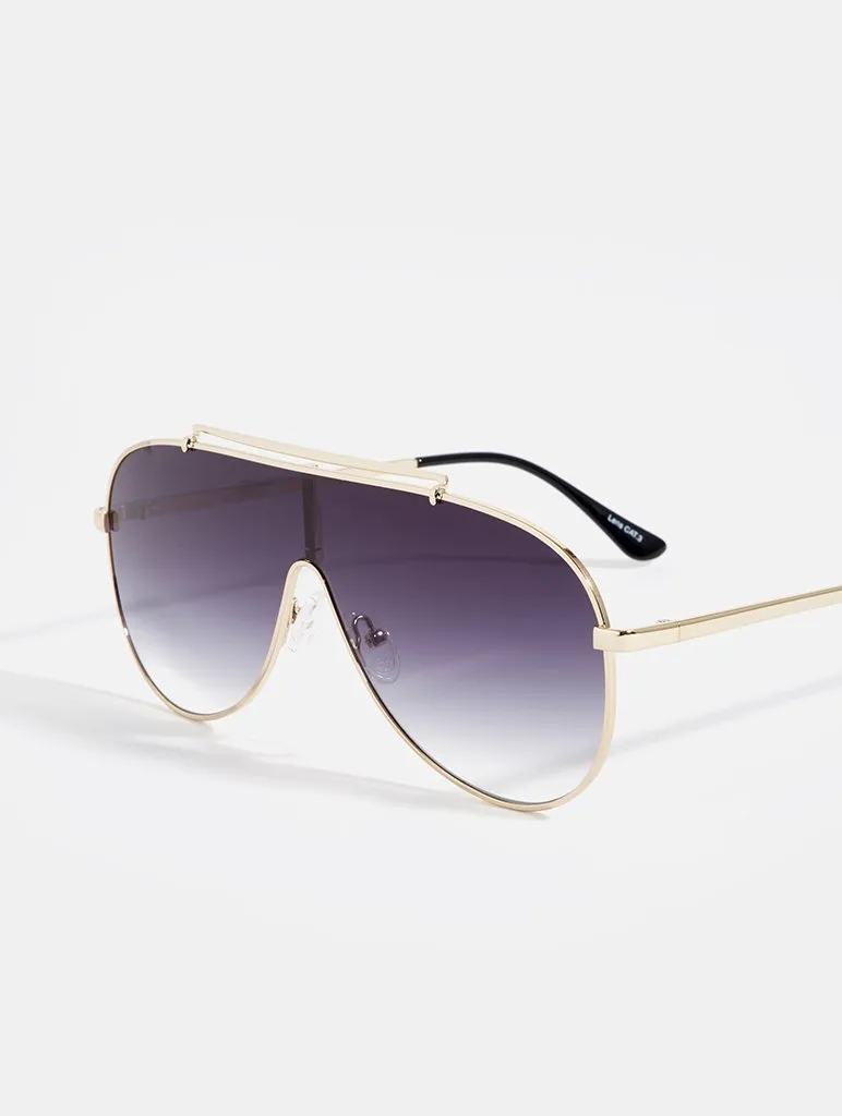 Quay x JLo El Dinero Sunglasses in Gold Black Fade