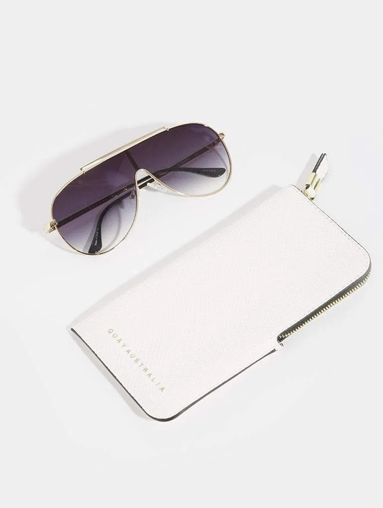 Quay x JLo El Dinero Sunglasses in Gold Black Fade