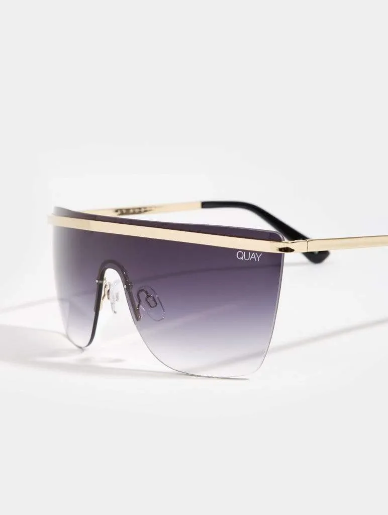 Quay x JLo Get Right Shield Sunglasses in Black Fade